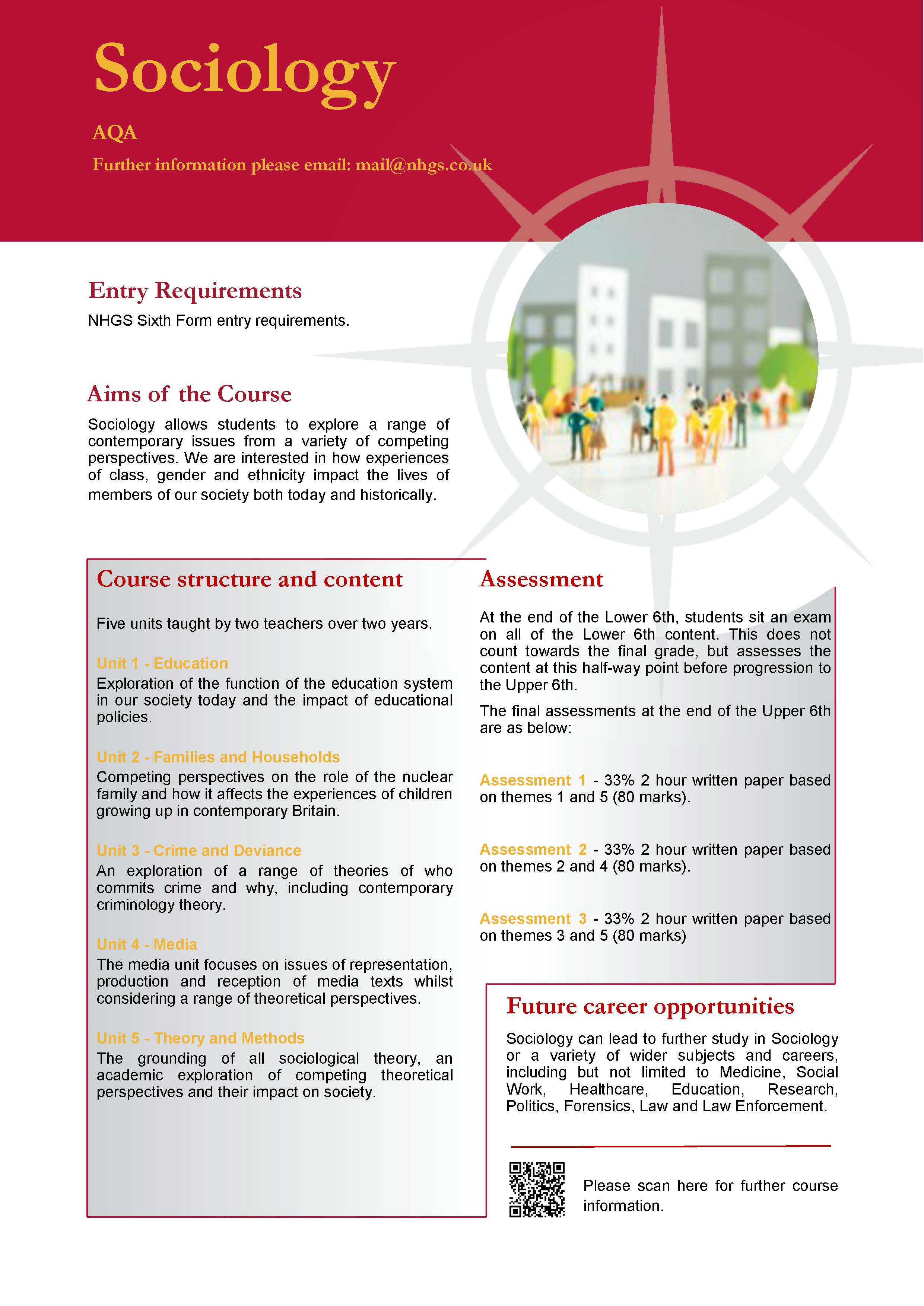 Sociology A Level Course Flyer, NHGS Sixth Form